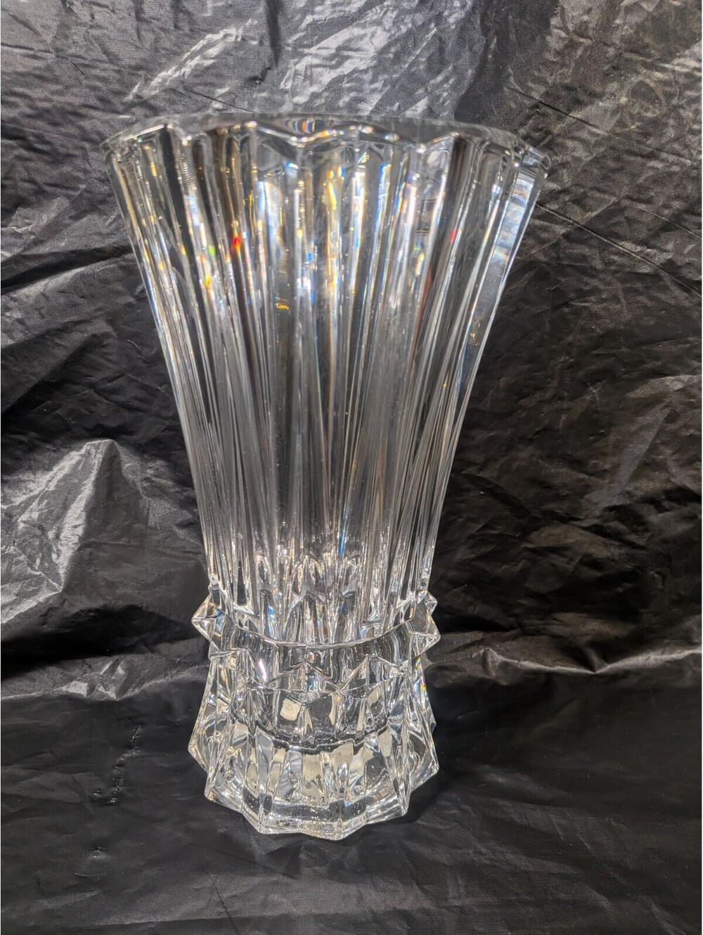 MIKASA RAINIER CRYSTAL VASE 10-3/4 IN TALL CLEAR GLASS SW020/625. France Heavy